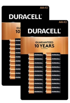 DURACELL AA batteries 2 packs X 40 ct. FREE PRIORITY SHIPPING COPPERTOP EXP 2037