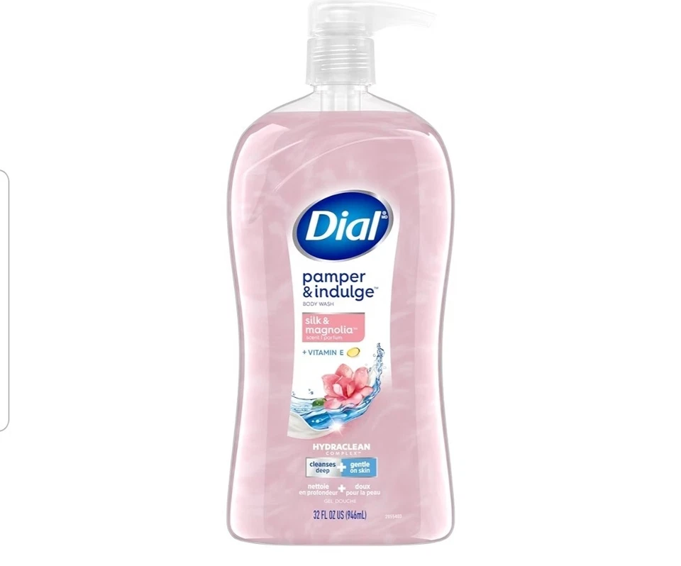 DIAL CALMANTE SEDA Y MAGNOLIA FRAGANCIA GEL DE BAÑO CON BOMBA, (BOTELLAS 3-32 OZ) Foto 4 de 4