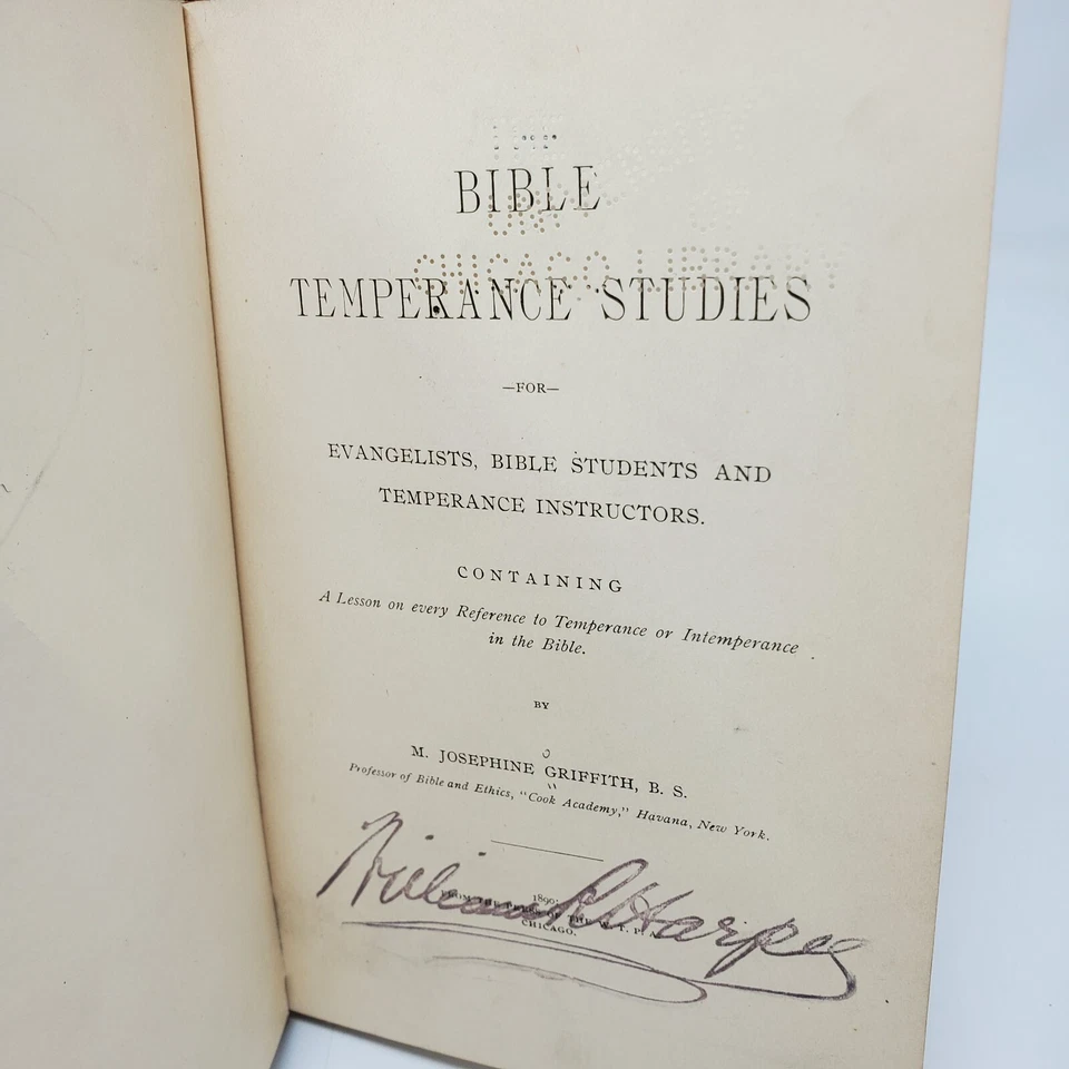 RARE Bible Temperance Studies by M. Josephine Griffith - 1890, 1st Edition - HC - Image 4 of 4