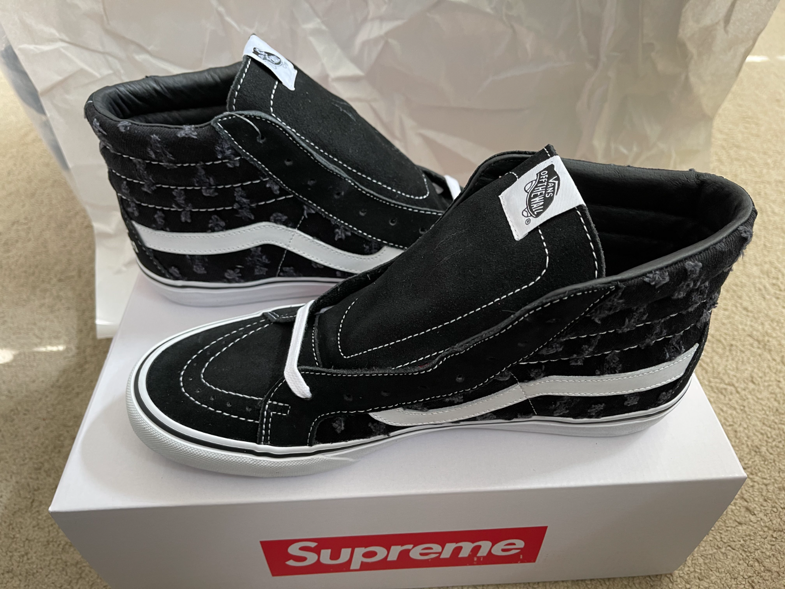 Supreme Vans Hole Punch Denim Sk8-Hi 