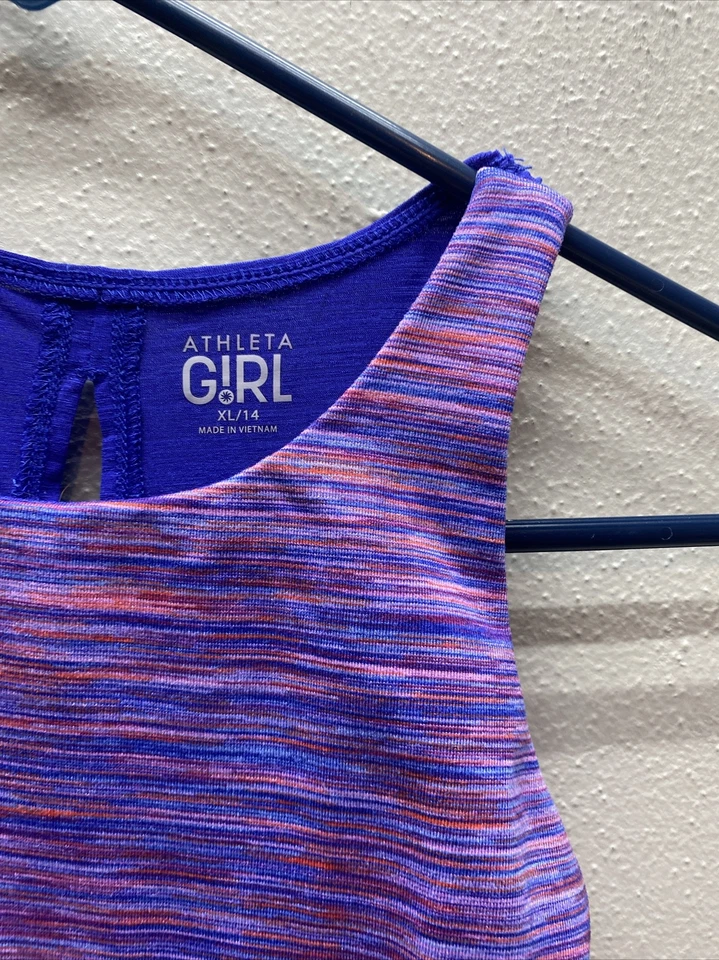 Camiseta sin mangas Athleta Girl doble holandesa de dos capas talla XL 14 púrpura Foto 2 de 4