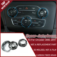 3pcs Carbon Fiber Air Conditioner Switch Trim for Dodge Challenger Charger 2015+