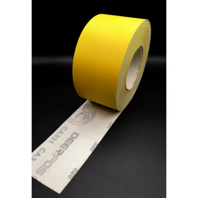 75 mm HAKEN und SCHLAUFE 70 mm Schleifpapier Rolle Schleifstreifen Körnung 40-1200 Deerfos