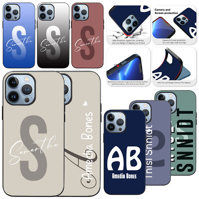 Personalized Initials Name Phone Case For iPhone 16 Pro Max 15 14 13 12 11 Cover