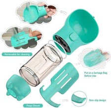 Bouteille d'eau pour chien, 3 en 1 distributeur portable pour animaux de compagnie buveur avec bol gratuit