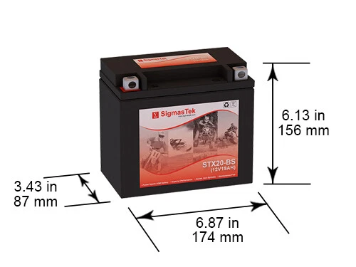 SigmasTek STX20-BS Battery Replacement for Moto Guzzi Eldorado 1380CC 2016-2019 Foto 2 de 4