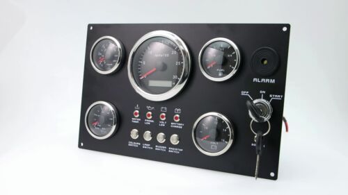 5 Gauges Set with Instrument Panel 0-6000RPM 7 Colors LED For Marine Boat Yacht - Video 1 of 1