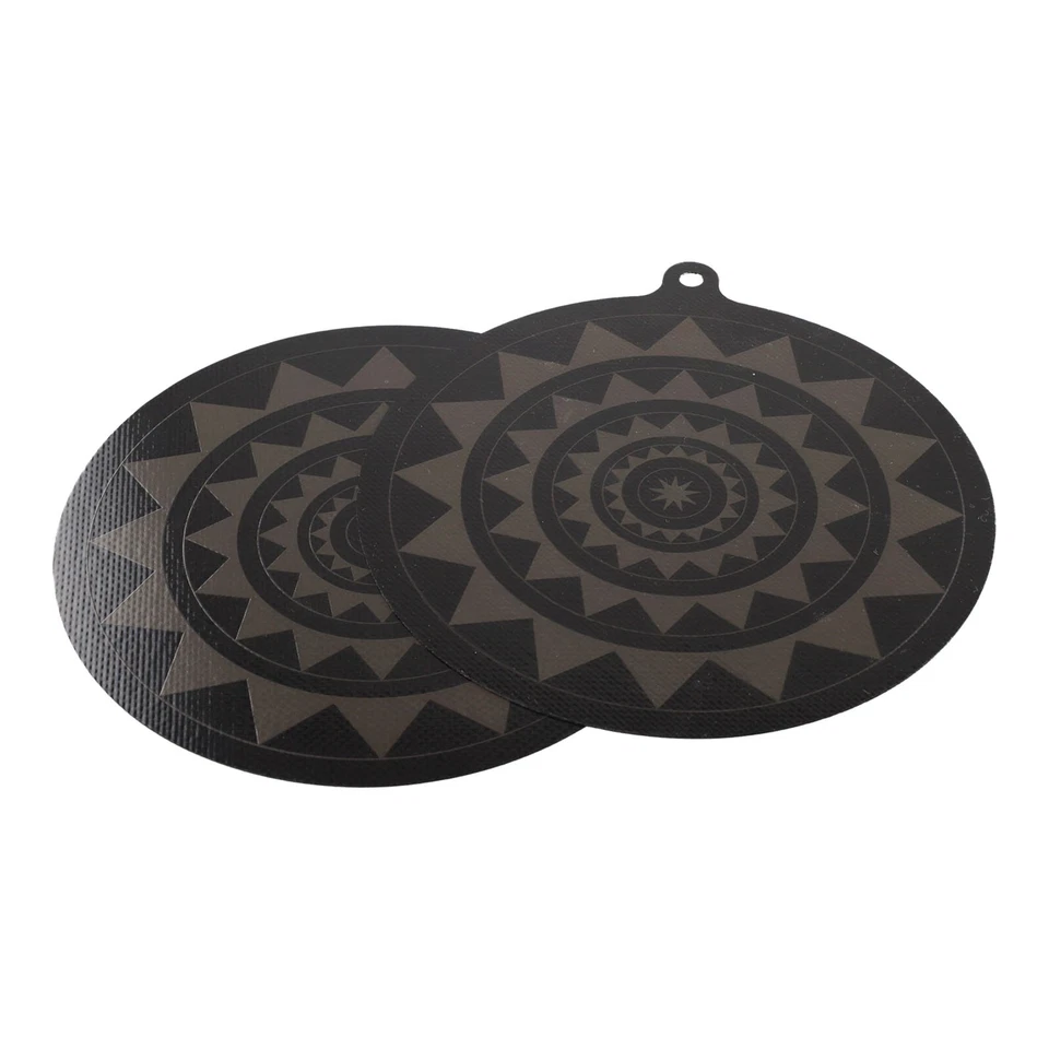 F��r Induktion Herd Matte Set 24cm Thermochrome Silikonbez��ge in Farbe Schwarz - Bild 3 von 4