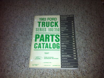 1983 Ford Econoline E100 E250 E350 Van Parts Catalog Manual Set Display Text