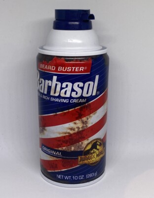 Jurassic Word Beard Buster Barbasol 10oz Can Rust Variant Jurassic Park Shave Cr