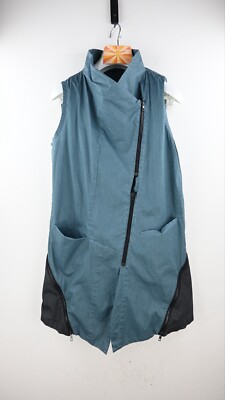 Art Point asymetric sleeveless top in teal/ black size M/UK12