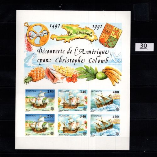 / MONACO 1992 - MNH - IMPERF - SHIPS, COLUMBUS
