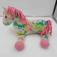 Beeposh Ashley Horse by Melissa  Doug Pink Green Paisley Plush Fleece 17"