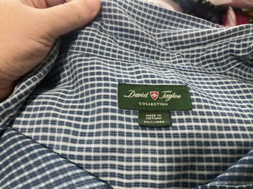 David Taylor Men's Button Up Shirt Blue Size 2XLT - Picture 2 of 4