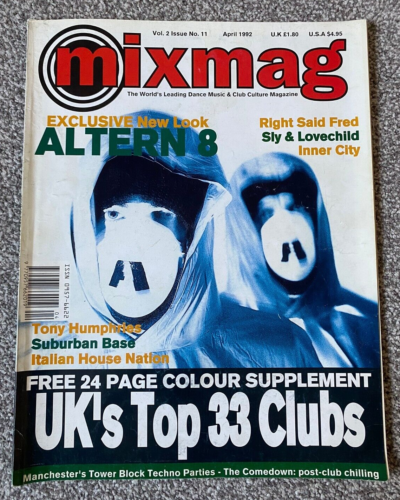 Rare Original Vintage April 1992 Mixmag Magazine Altern-8 Inner City Altern 8 - Picture 1 of 10
