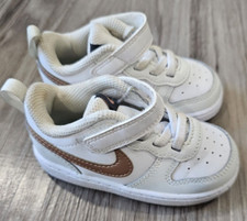 Nike Court Borough Low 2 TDV White/R-Bronze Toddler Girl's Sneakers Size 6C