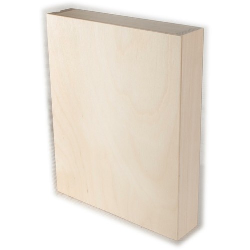 Estuche de caja de madera delgado plano poco profundo con cierre de tapa y perno | 21 x 17 x 4 cm - Imagen 6 de 9