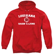 UL Lafayette Adult Pullover Hoodie Circle Logo, Red, S-3XL