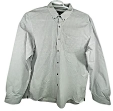 KENNETH COLE New York Mens Long Sleeve Dress Shirt White Striped Size X Large