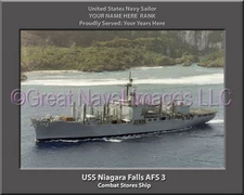 USS Niagara Falls AFS 3 Personalized Canvas Ship Photo Print Navy Veteran Gift