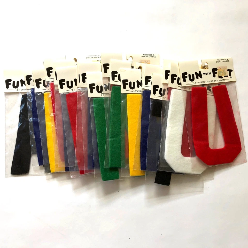 Felt Letters 19 2-packs 5 Inch Craft Sew On Patch Black Name Sports A D E H M T - Image 2 of 4