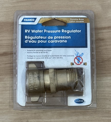 #ad Camco RV Water Pressure Regulator Brass 40–50 PSI New Unopened Old Stock NOS $15.50