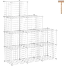C&AHOME Wire Cube Storage, 9-Cube Organizer Metal, Wire C Grids Storage, Stor...