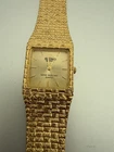 Vintage Seiko SQ Quartz Analog Watch 18K Gold Water-Resistant Rectangle Dial
