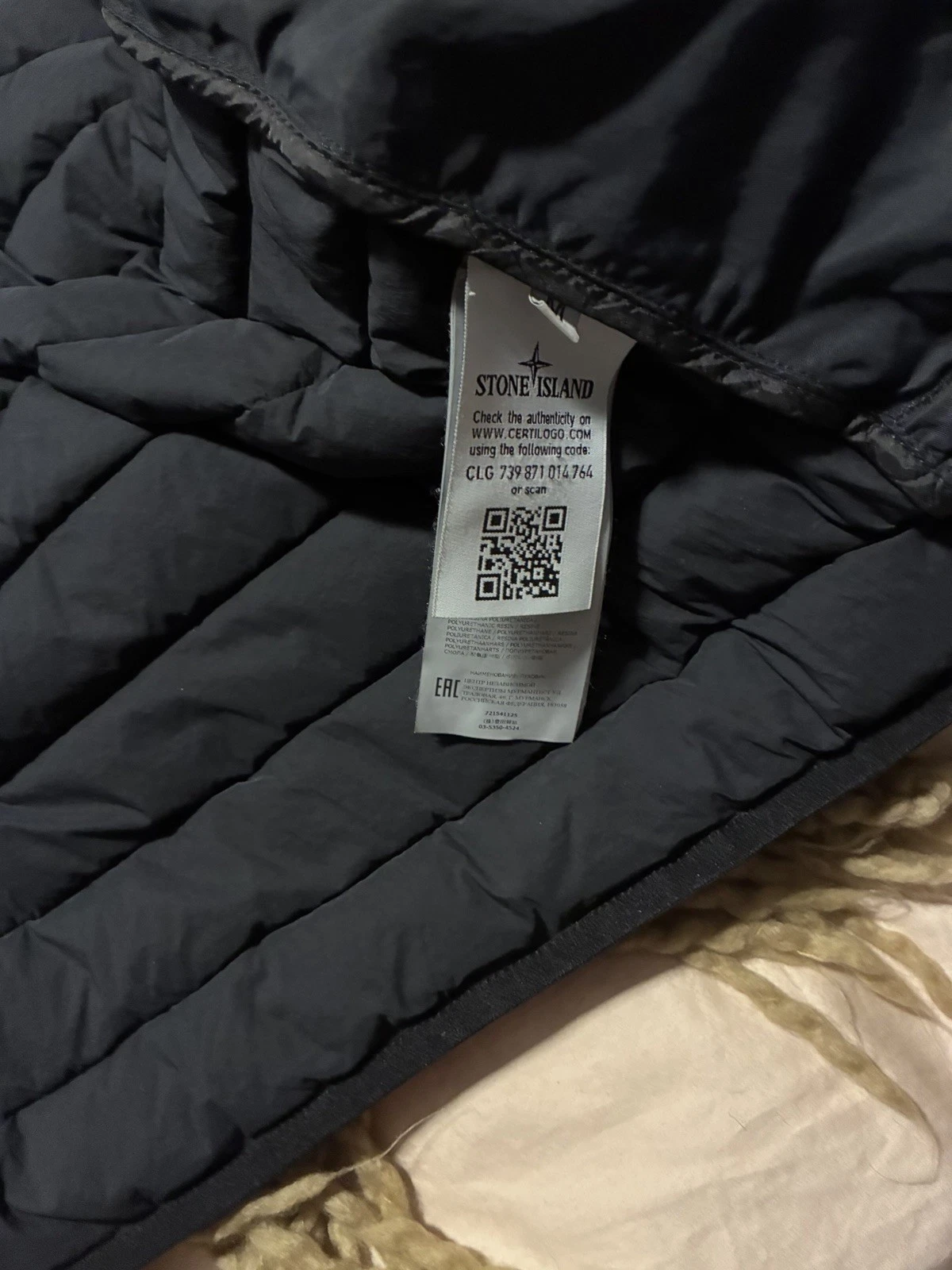Stone Island Jacket Mens Medium Gray Down Puffer Quilted Button Front Collared - product detail image 5