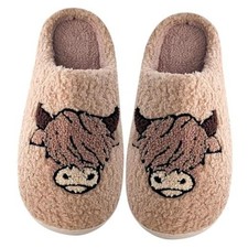 Cute Animal Slippers for Women Man Cartoon 6.5-7 Women/5.5-6 Men Highland Cow