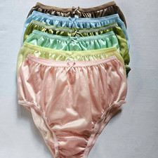 6Pcs Small Underwear Woman Nylon Soft Panties Breathable Colorful Waist 24"-28"S