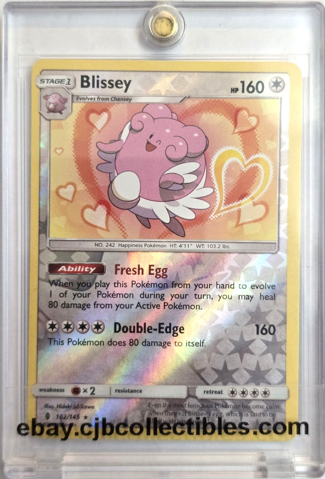 Pokémon BLISSEY 102/145 Reverse Holo Rare Guardians Rising - Light Play 🍒