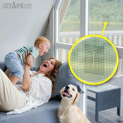 Window Screen Repair Tape 2" X 15FT Grey - Strong Adhesive Mesh Patch For Fixing Tears, Holes In Window, Door, Tent & Pool Screens (Screen Repair Kit)