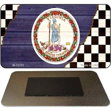 Virginia Racing Flag Novelty Metal Magnet M-13731 3.5" x 2" Magnet (M)