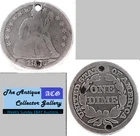 1855 Silver US Philadelphia Mint Seated Liberty Dime🪙Type 3🪙Holes