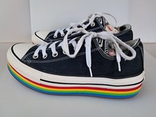 Converse All Star Rainbow Platform Trainers UK 7 EUR 40  as Seen