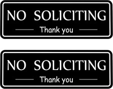 2 Pack No Soliciting Sign for House, Strong Self-Adhesive No Solicitation Signs,