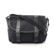 GUCCI GG canvas Crossbody Shoulder Bag 145859 leather Navy Black Used unisex