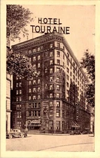 1930s Hotel Touraine Boston Common Linen Postcard Tichnor Adams Site Vintage