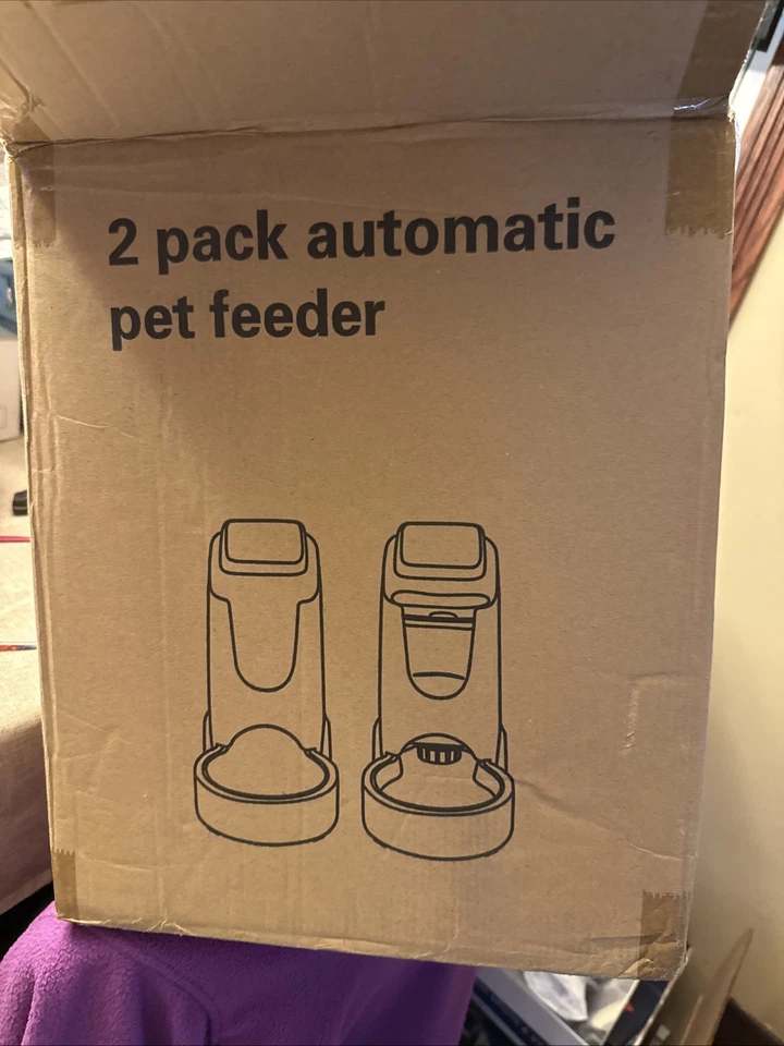 Paquete de 2 comederos automáticos de alimentos para mascotas dispensadores de agua y juego de riego de acero inoxidable Foto 3 de 3