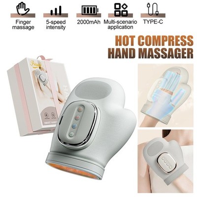 Hand Finger Massager Heated Compression Arthritis Wrist Pain Stress Relief Elec