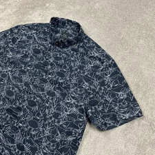 Armani Exchange A|X Shirt Mens Large SLIM Hidden Button Up Abstract Fish Crab