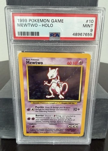Pokémon 1999 Base Set Mewtwo Holo PSA 9 Holo Rare 10/102 English