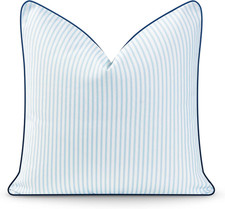 Coastal Hampton Style Patio Indoor Outdoor Pillow Cover Only, 20"X20" Water Resi