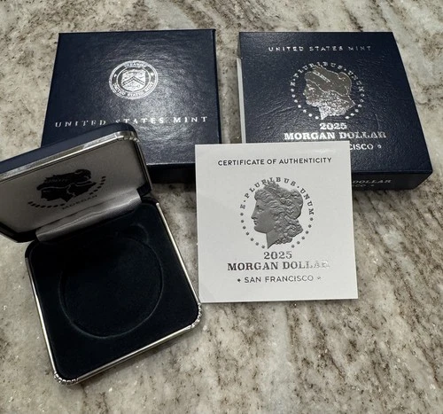 2025-S Proof Morgan Dollar Box Display Case and COA Only. No Coin.