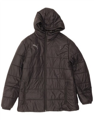 Puma wattierte Herrenjacke mit Kapuze UK 40 Large grau Polyester AI01