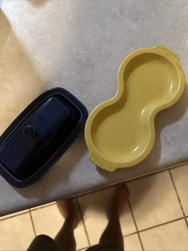 HLC Fiesta USA Cobalt Blue Butter Dish - Fiestaware Covered 2 Pc. EUC And Fiesta