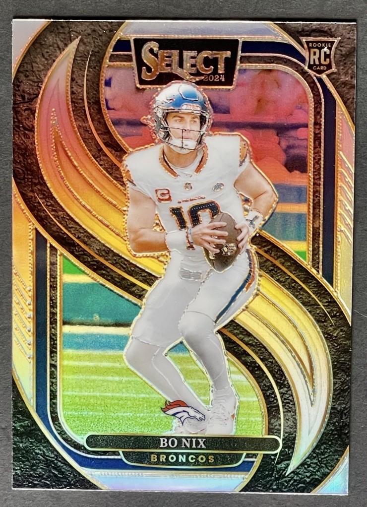 2024 Panini Select Bo Nix Rookie Silver Prizm Premier Level RC #117 Broncos
