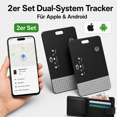 2x Tracker Karte für Android & iphone Geldbeutel Finder Ultradünn für Reise