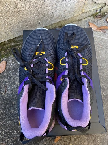 2022 Nike LeBron Witness 7 VII “Lakers” Black Gold Court Purple Lilac size 11.5 - Picture 11 of 12